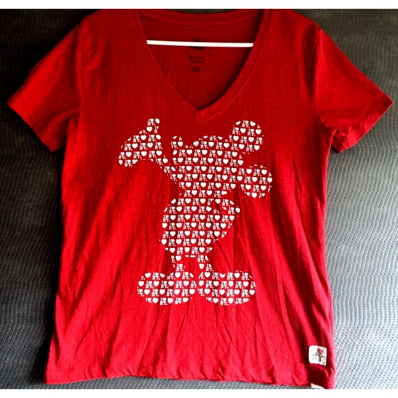 Disney Women's Top Red Mickey Mouse I Love New York T-Shirt Size Small - Picture 1 of 7